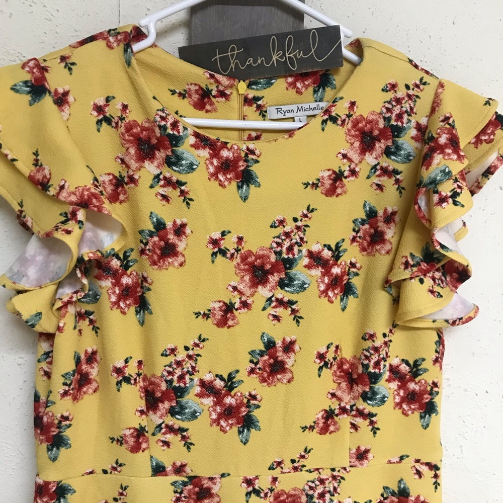 NWOT yellow midi length dress!